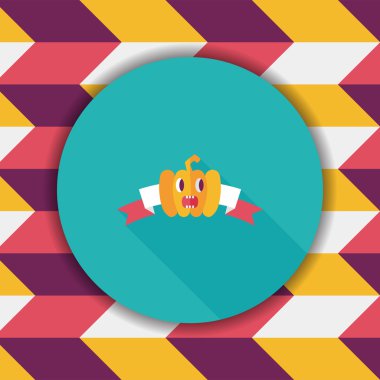 Halloween Parti bayrağı simgesi ile uzun gölge, eps10 daire