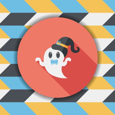 Ghost lapos ikon a hosszú árnyék, eps10