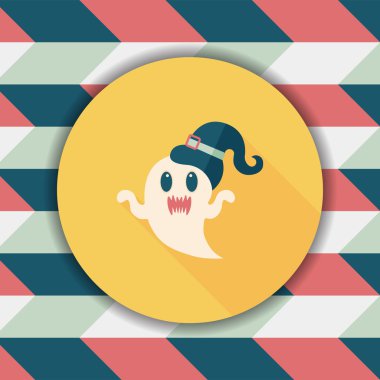 Ghost lapos ikon a hosszú árnyék, eps10