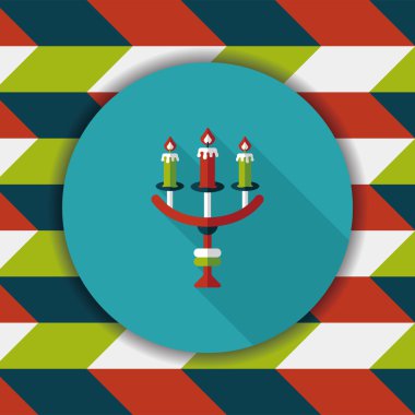 Cadılar Bayramı şamdan düz simgesi ile uzun gölge, eps10