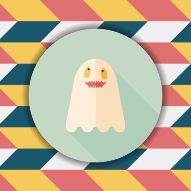 Ghost lapos ikon a hosszú árnyék, eps10