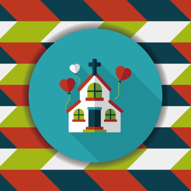 Uzun Gölge, eps10 düğün kilise düz simgesiyle