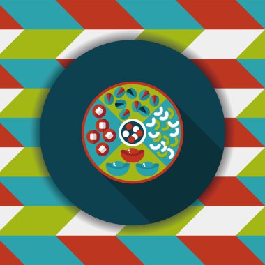 Çin yeni yılı düz simgesi ile uzun gölge, eps10, Çinli desse