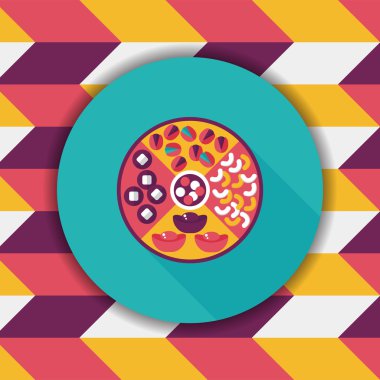 Çin yeni yılı düz simgesi ile uzun gölge, eps10, Çinli desse