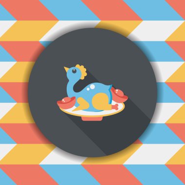 Çin yeni yılı düz simgesi ile uzun gölge, eps10, Çinli hatun