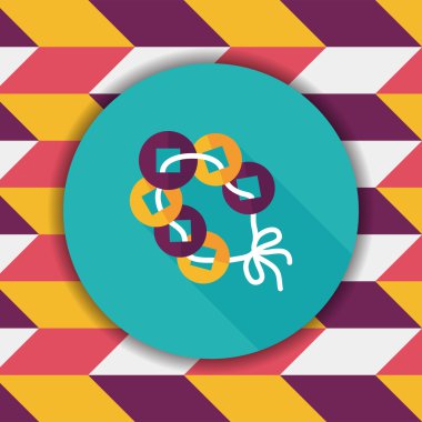 Çin yeni yılı düz simgesi ile uzun gölge, eps10, eski paralar