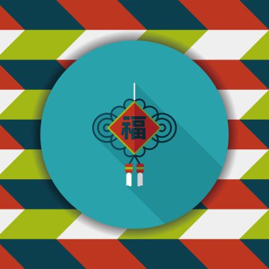 Uzun Gölge, eps10, şanslı Çince Çin yeni yılı düz simgesi