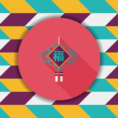 Uzun Gölge, eps10, şanslı Çince Çin yeni yılı düz simgesi