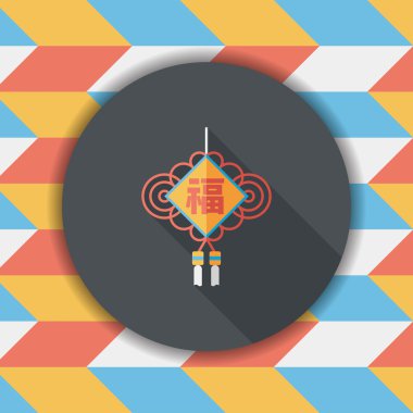 Uzun Gölge, eps10, şanslı Çince Çin yeni yılı düz simgesi