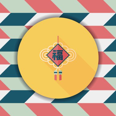 Uzun Gölge, eps10, şanslı Çince Çin yeni yılı düz simgesi