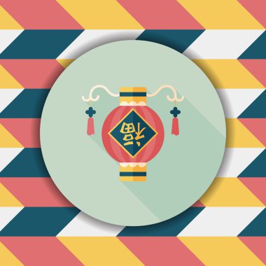 Çin yeni yılı uzun gölge, eps10, Çinli şenlik ile düz simgesi