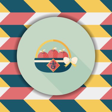 Uzun Gölge, ES'ler ile Çin yeni yılı mandarin portakal düz simgesi