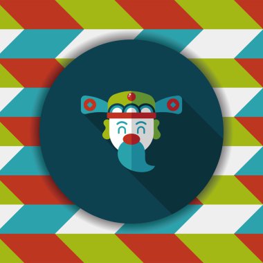 Çin yeni yılı düz simgesi ile uzun gölge, eps10, zenginlik tanrısı