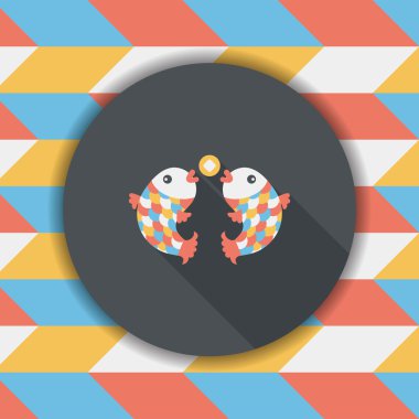 Çin yeni yılı uzun gölge, eps10, Çinli bir dekor ile düz simgesi