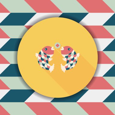 Çin yeni yılı uzun gölge, eps10, Çinli bir dekor ile düz simgesi