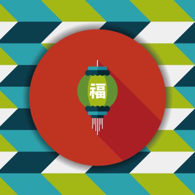 Çin yeni yılı uzun gölge, eps10, Çinli şenlik ile düz simgesi