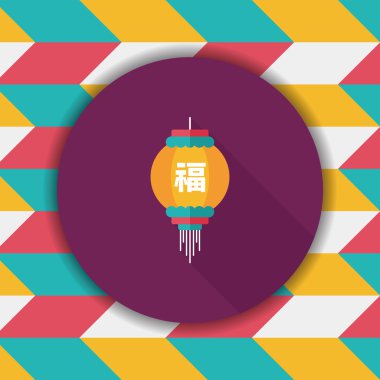 Çin yeni yılı uzun gölge, eps10, Çinli şenlik ile düz simgesi