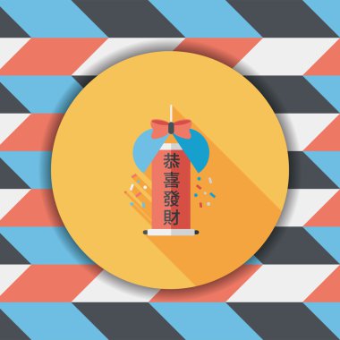 Uzun Gölge, eps10, düz simgesiyle Çin yeni yılı kutlamak Aralık