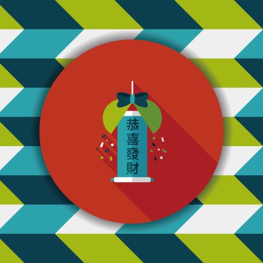 Uzun Gölge, eps10, düz simgesiyle Çin yeni yılı kutlamak Aralık