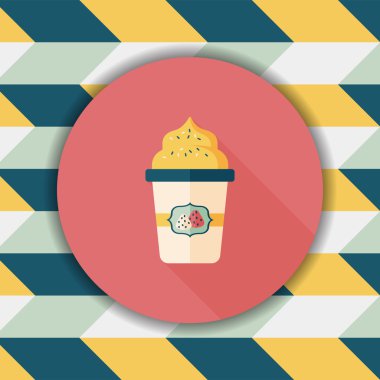 süt krem kahve düz simgesi ile uzun gölge, eps10