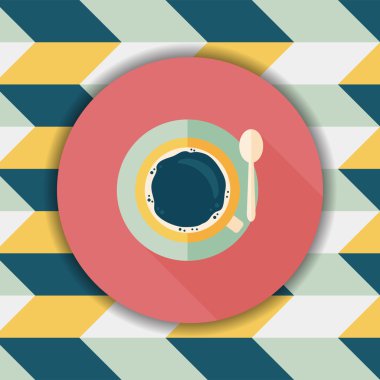 siyah kahve uzun gölge, eps10 düz simgesiyle