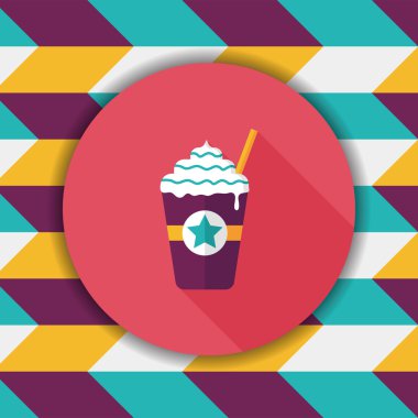 Uzun Gölge, eps10 ile frappucino düz simgesi