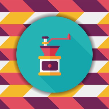 Uzungölgeli kahve makinesi düz simgesi, eps10