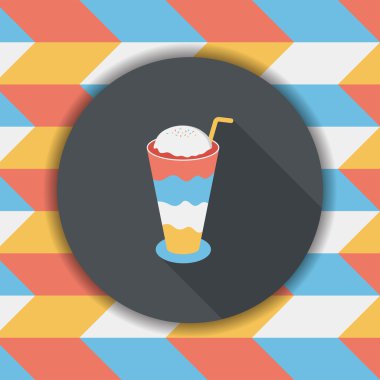 gezici kahve düz simgesine uzun gölge, eps10 ile buzlu