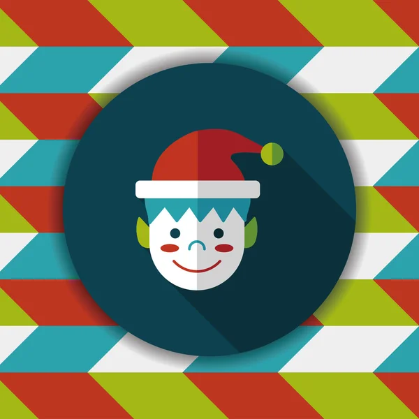 Uzun gölgeli Noel çocuğu düz ikonu, eps10 — Stok Vektör