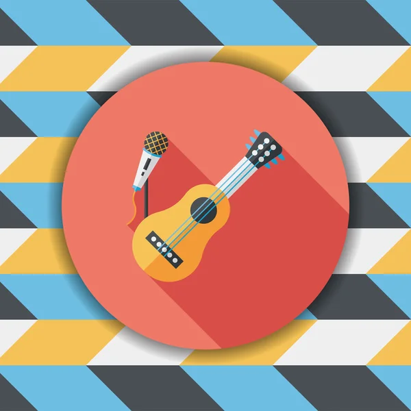 Guitar flat icon with long shadow,eps10 — Stock Vector