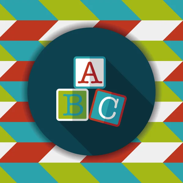ABC blokken platte pictogram met lange schaduw, eps10 — Stockvector