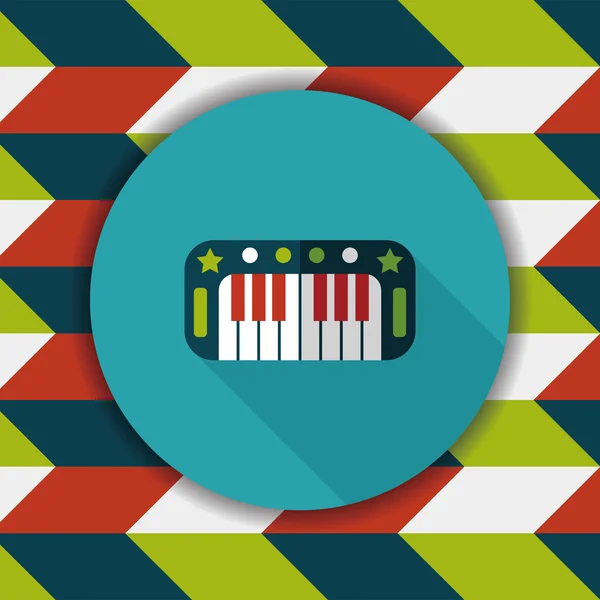 Piano icono plano con sombra larga, eps10 — Vector de stock