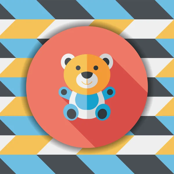 Teddy bear platte pictogram met lange schaduw, eps 10 — Stockvector