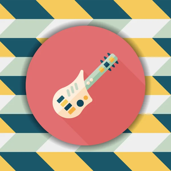 Jouet de guitare icône plate avec ombre longue, eps10 — Image vectorielle
