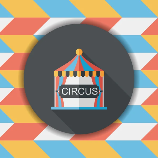 Ícone liso do circo com sombra longa, eps10 — Vetor de Stock
