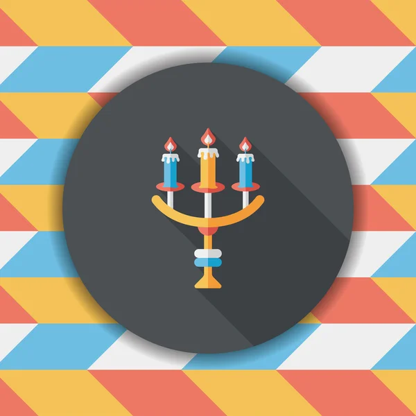 Halloween candlestick flat icon with long shadow, eps10 — стоковый вектор