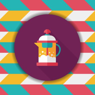 Uzun Gölge, eps10 ile çay potu düz simgesi