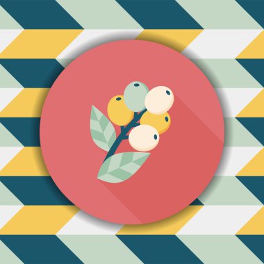 Uzun Gölge, eps10 ile kahve meyve düz simgesi