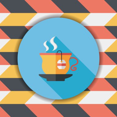 sıcak çay uzun gölge, eps10 düz simgesiyle