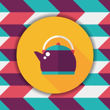 Uzun Gölge, eps10 ile çay potu düz simgesi