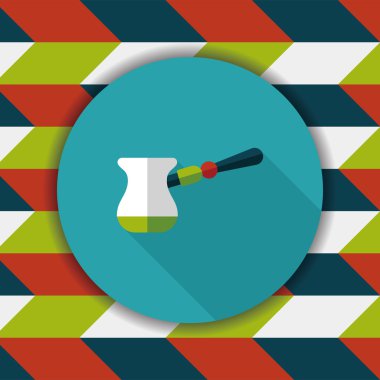 Uzungölgeli kahve makinesi düz simgesi, eps10