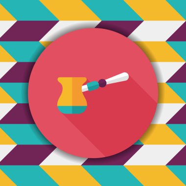 Uzungölgeli kahve makinesi düz simgesi, eps10