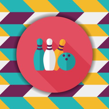 Uzun Gölge, eps10 ile bowling düz simgesi