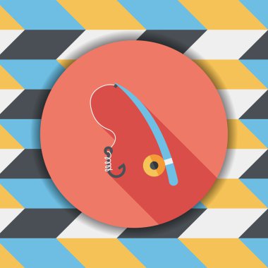 Uzun Gölge, eps10 balıkçılık düz simgesi