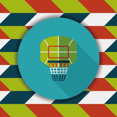 Basketbol Panyası düz simgesi ile uzun gölge, eps10