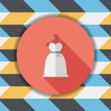 düğün elbise uzun gölge, eps10 düz simgesiyle