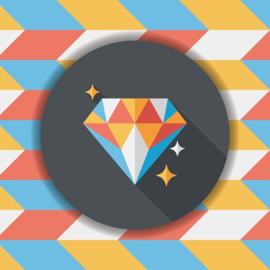 Elmas yüzük düz simgesi ile uzun gölge, eps10 teklif