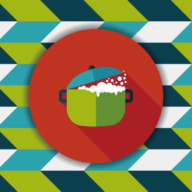 Uzun Gölge, eps10 ile mutfak eşyaları pot düz simgesi