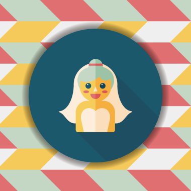 Gelinin düz ikonu, uzun gölgeli, eps10