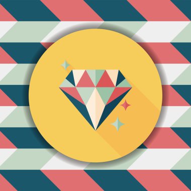 Elmas yüzük düz simgesi ile uzun gölge, eps10 teklif